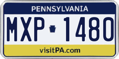 PA license plate MXP1480