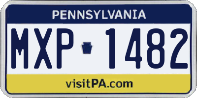 PA license plate MXP1482