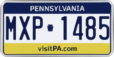 PA license plate MXP1485