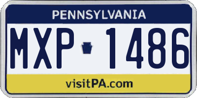 PA license plate MXP1486