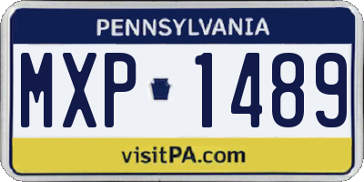 PA license plate MXP1489