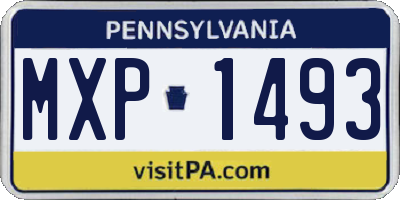 PA license plate MXP1493
