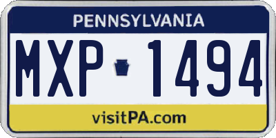 PA license plate MXP1494
