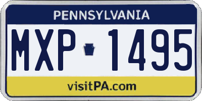 PA license plate MXP1495