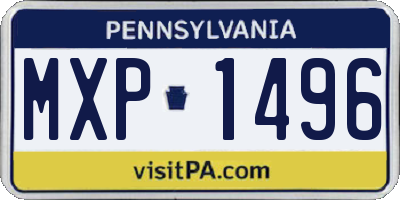 PA license plate MXP1496