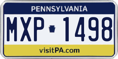 PA license plate MXP1498