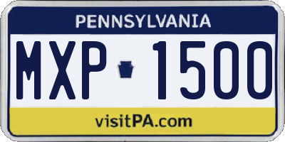 PA license plate MXP1500