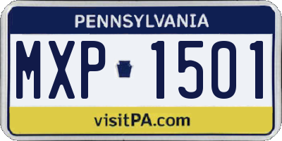 PA license plate MXP1501