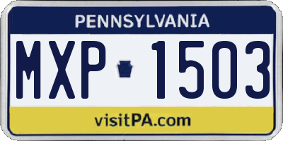 PA license plate MXP1503