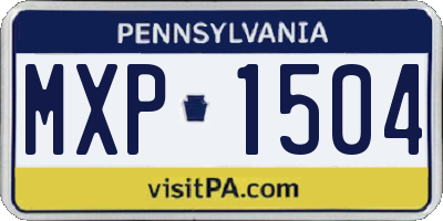 PA license plate MXP1504