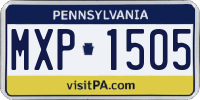 PA license plate MXP1505