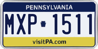 PA license plate MXP1511