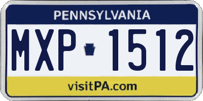 PA license plate MXP1512