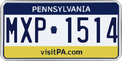 PA license plate MXP1514