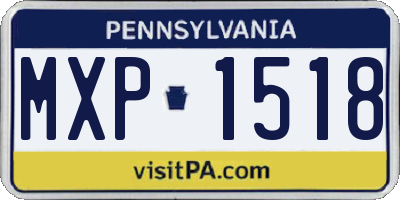 PA license plate MXP1518