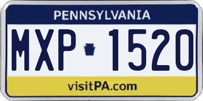 PA license plate MXP1520