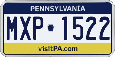 PA license plate MXP1522
