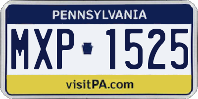 PA license plate MXP1525