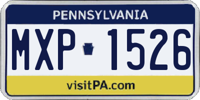 PA license plate MXP1526