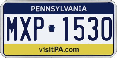 PA license plate MXP1530