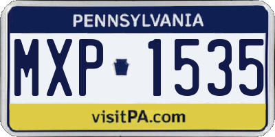 PA license plate MXP1535