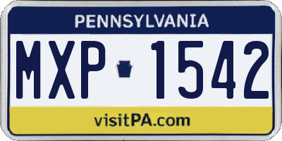 PA license plate MXP1542