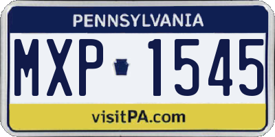 PA license plate MXP1545
