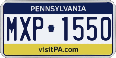 PA license plate MXP1550