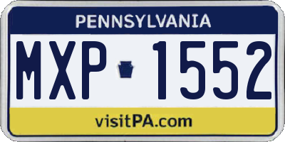 PA license plate MXP1552