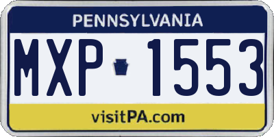 PA license plate MXP1553