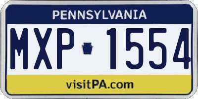 PA license plate MXP1554