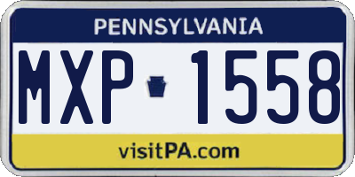 PA license plate MXP1558