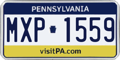 PA license plate MXP1559