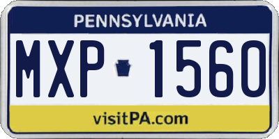 PA license plate MXP1560