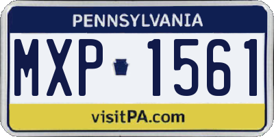 PA license plate MXP1561