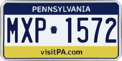 PA license plate MXP1572
