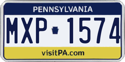 PA license plate MXP1574
