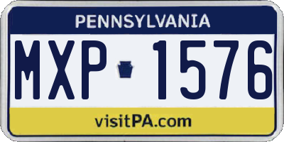 PA license plate MXP1576