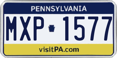 PA license plate MXP1577