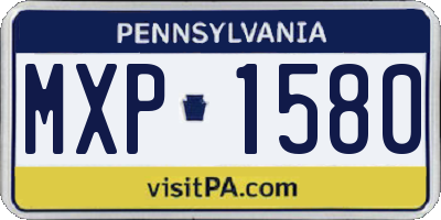 PA license plate MXP1580