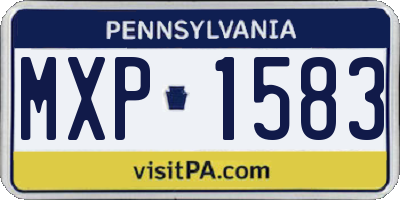 PA license plate MXP1583