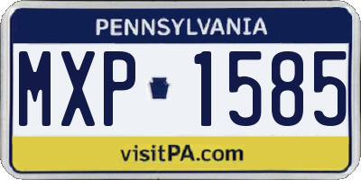 PA license plate MXP1585