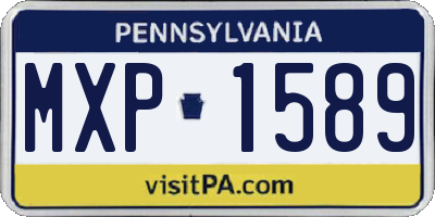 PA license plate MXP1589