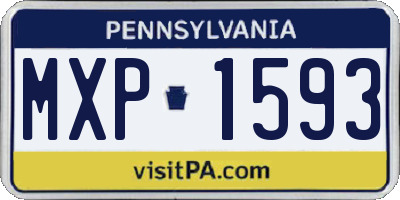 PA license plate MXP1593