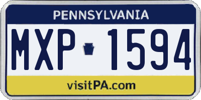 PA license plate MXP1594