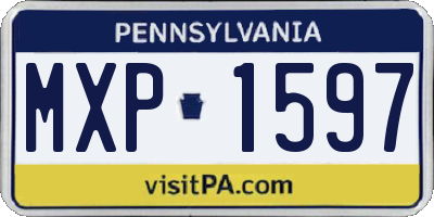 PA license plate MXP1597