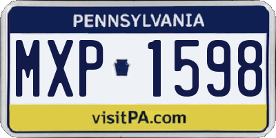 PA license plate MXP1598