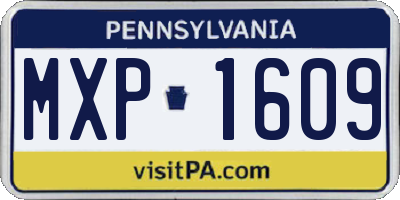 PA license plate MXP1609