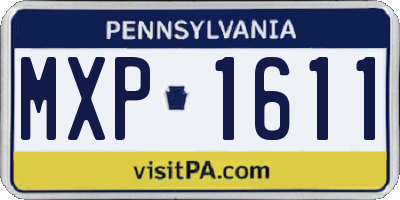 PA license plate MXP1611