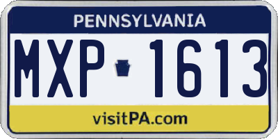 PA license plate MXP1613